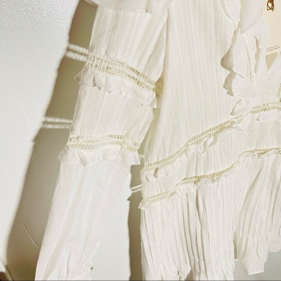 NWT For Love and Lemons Ziggy Pintuck Dress in White - Picture 7 of 8